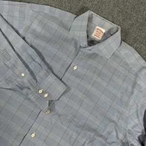 Brooks Brothers Madison Dress Shirt Men's 17-33 Blue Non-Iron Long Sleeve‎